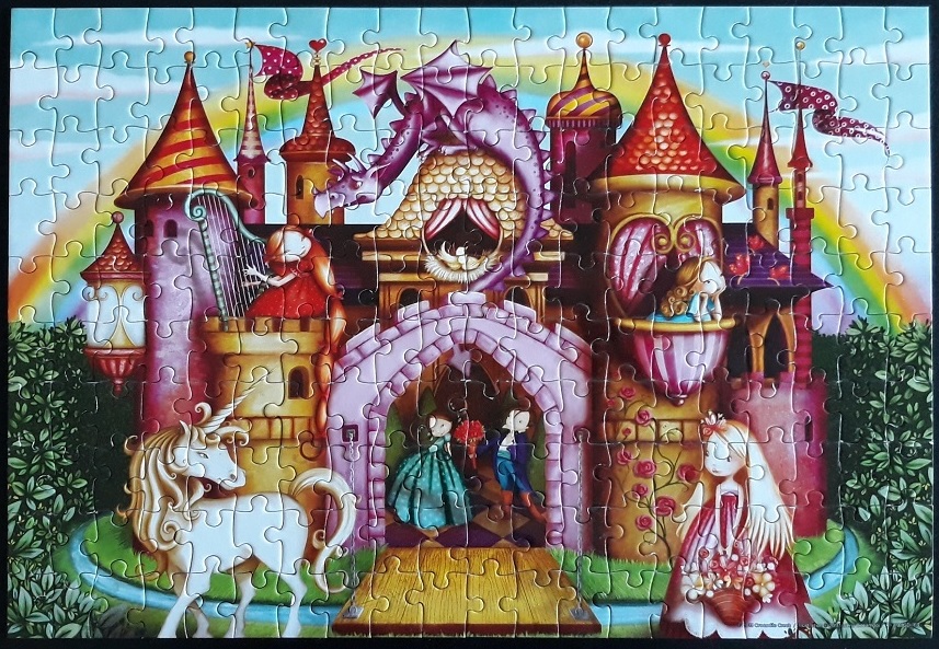 puzzel kasteel, prinses, unicorn